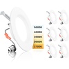 image:imageEnsenior 56 Inch 5CCT LED Can Lights 12 Pack Retrofit Led Recessed Lighting Baffle Trim Dimmable 9W110W 1000LM 2700K3000K3500K4000K5000K Selectable IC Rated Black  ETL amp FCC6 Pack