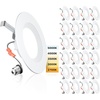 image:imageEnsenior 56 Inch 5CCT LED Can Lights 12 Pack Retrofit Led Recessed Lighting Baffle Trim Dimmable 9W110W 1000LM 2700K3000K3500K4000K5000K Selectable IC Rated Black  ETL amp FCC24 Pack