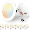 image:imageEnsenior 56 Inch 5CCT LED Can Lights 12 Pack Retrofit Led Recessed Lighting Baffle Trim Dimmable 9W110W 1000LM 2700K3000K3500K4000K5000K Selectable IC Rated Black  ETL amp FCC6 Pack