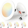 image:imageEnsenior 56 Inch 5CCT LED Can Lights 12 Pack Retrofit Led Recessed Lighting Baffle Trim Dimmable 9W110W 1000LM 2700K3000K3500K4000K5000K Selectable IC Rated Black  ETL amp FCC4 Pack