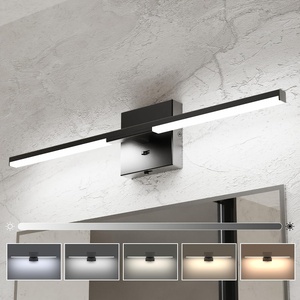 image:imageEnsenior Modern Brushed Nickel Bathroom Vanity Light 24 inch Builtin Dimmer 1100LM Dimmable 5CCT Led Bath Lights Bar Vanity Light for Bathroom Mirror Cabinets BedroomFCC amp ETL CertificatedBlack