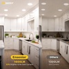 image:imageEnsenior 6 Pack 7 Inch LED Recessed Ceiling Light 5CCT 1200LM 12W 120V  2700K5000K Selectable 5100 Dimmable UltraThin Canless Wafer Downlight Aluminum Damp Rated ETLampFCCampIC24 Pack  7 Inch