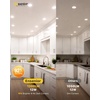 image:imageEnsenior 16 Pack 3 Inch LED Recessed Ceiling Light Dimmable 2700K5000K 5CCT 500LM 6W 120V High Brightness Canless Wafer Downlight  ETLampFCCampIC5000k  White