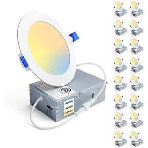 image:imageEnsenior 16 Pack 3 Inch LED Recessed Ceiling Light Dimmable 2700K5000K 5CCT 500LM 6W 120V High Brightness Canless Wafer Downlight  ETLampFCCampIC5000k4000k3000k  3cct White