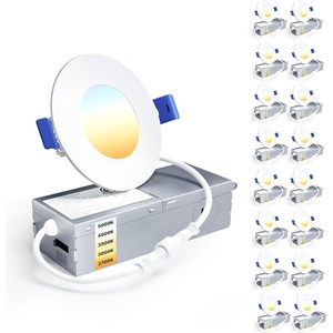 image:imageEnsenior 16 Pack 3 Inch LED Recessed Ceiling Light Dimmable 2700K5000K 5CCT 500LM 6W 120V High Brightness Canless Wafer Downlight  ETLampFCCampIC5000k4000k3500k3000k2700k  5cct White