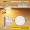 image:imageEnsenior 6 Pack 6 Inch LED Recessed Lights with Night Light 5CCT 1100LMWhite4 Inch