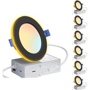 image:imageEnsenior 6 Pack 6 Inch LED Recessed Lights with Night Light 5CCT 1100LMBlack4 Inch