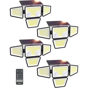 image:imageMotion Sensor Outdoor Solar Lights Security Flood Lights 4Head 3 Pack4 Pack